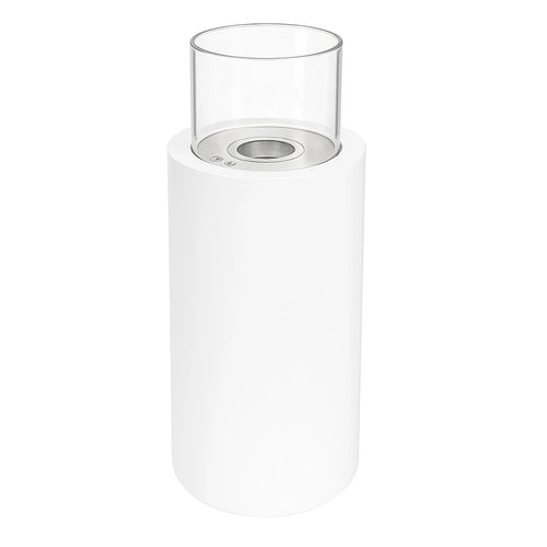 Cheminée bioéthanol Dualis – finition blanche – vue d’ambiance